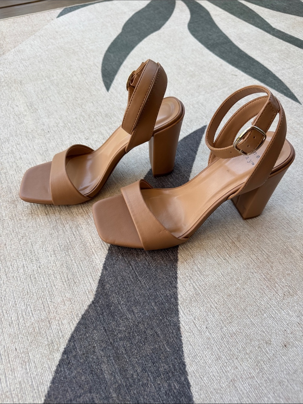 Target - a new day Nude Block Heel Sandals with Ankle Strap Size 6.5